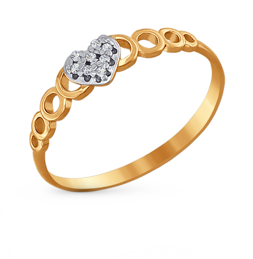 Золотое кольцо с фианитами SOKOLOV 015688* в Санкт-Петербурге