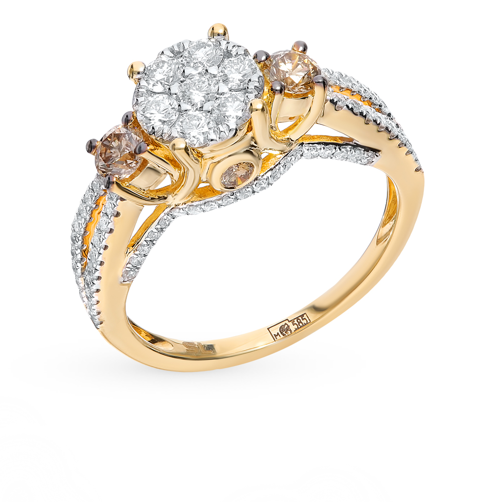 Золото для женщин цена. Sunlight кольцо с коньячными бриллиантами. Золотое кольцо с коньячными бриллиантами Санлайт. Золотое кольцо с бриллиантами 8228-k5r-01. Золотое кольцо с бриллиантами sunlight.