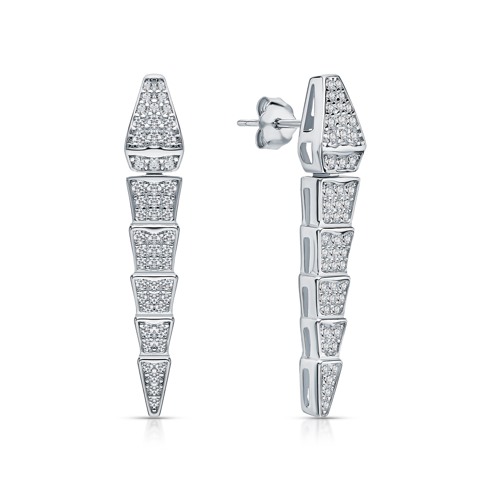 Серебряные серьги с фианитами в Краснодаре