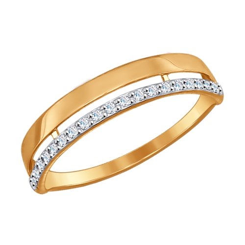 Золотое кольцо с фианитами SOKOLOV 017185 в Новосибирске