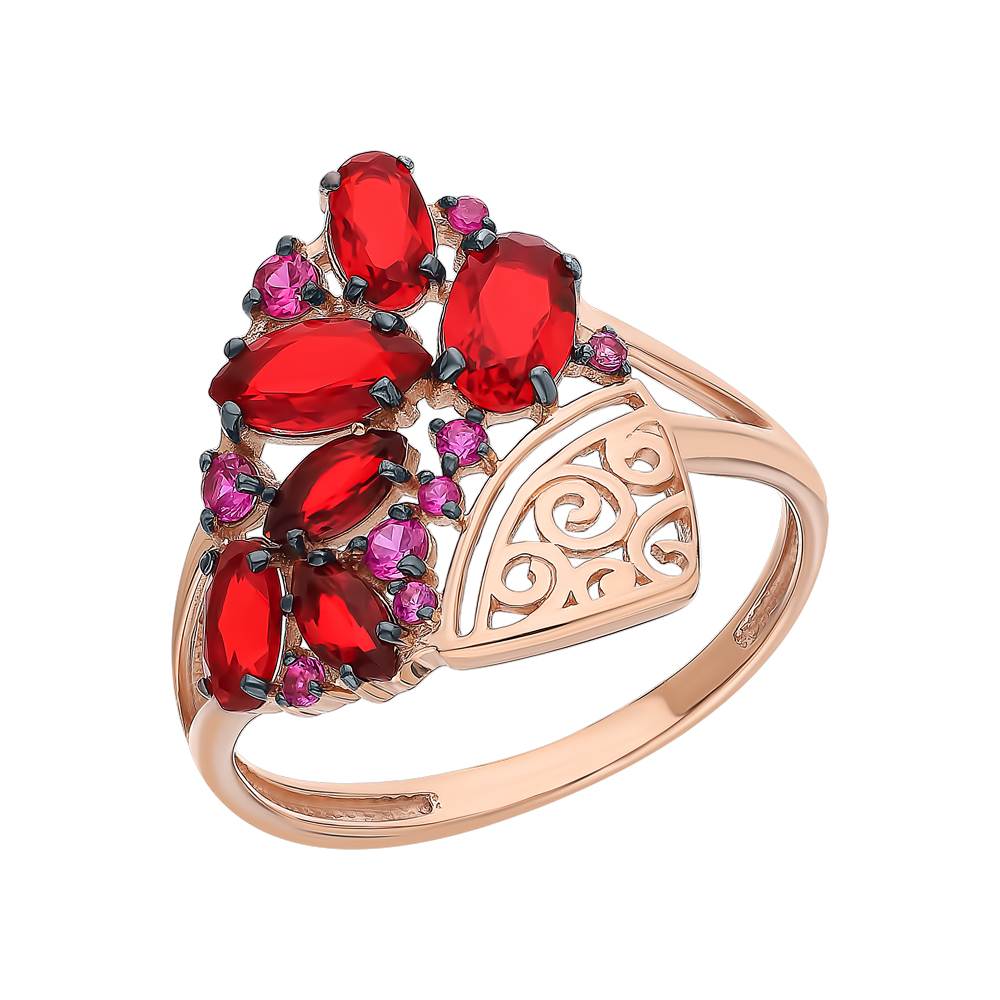Золотое кольцо с корундом и кристаллами в Ростовe-на-Дону