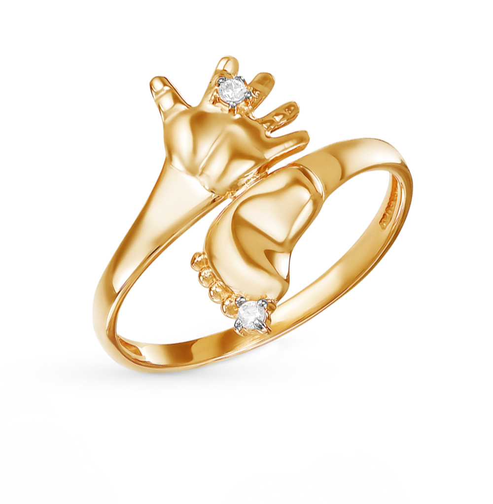 Золотое кольцо с фианитами DEL'TA 114739*: розовое золото 585 пробы, фианит — купить в интернет-магазине SUNLIGHT, фото, артикул 55036
