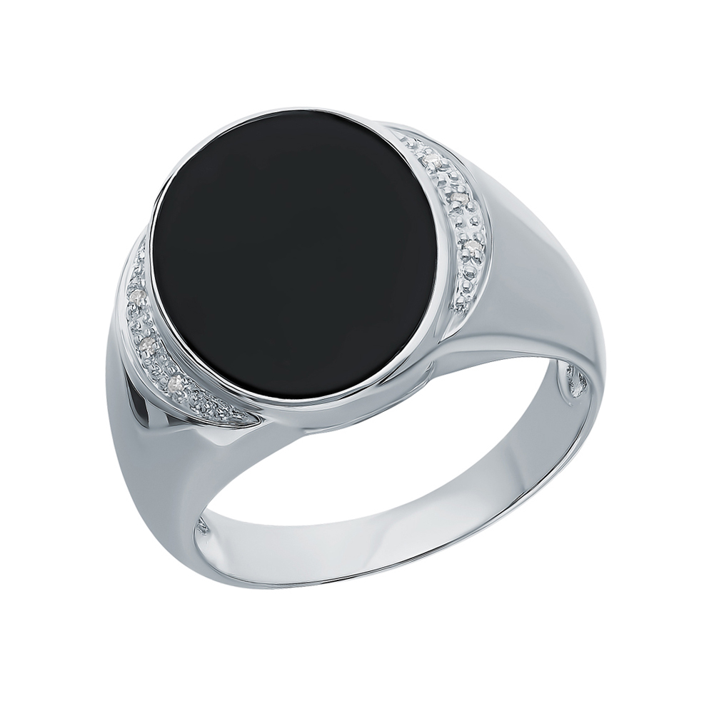 Золотое кольцо с ониксом и бриллиантами в Ростовe-на-Дону