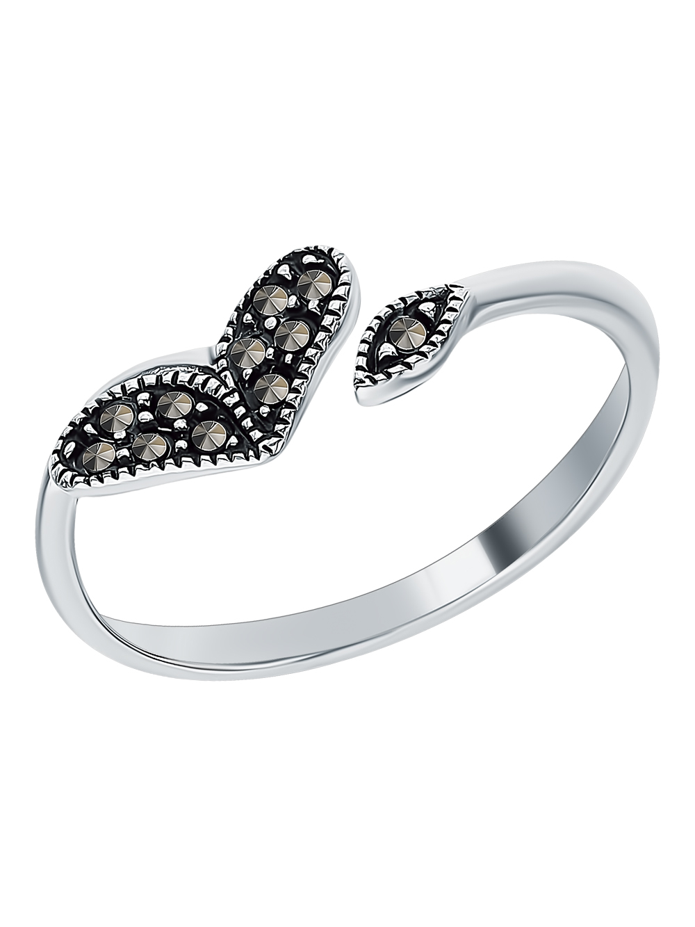 Серебряное кольцо с марказитами в Краснодаре