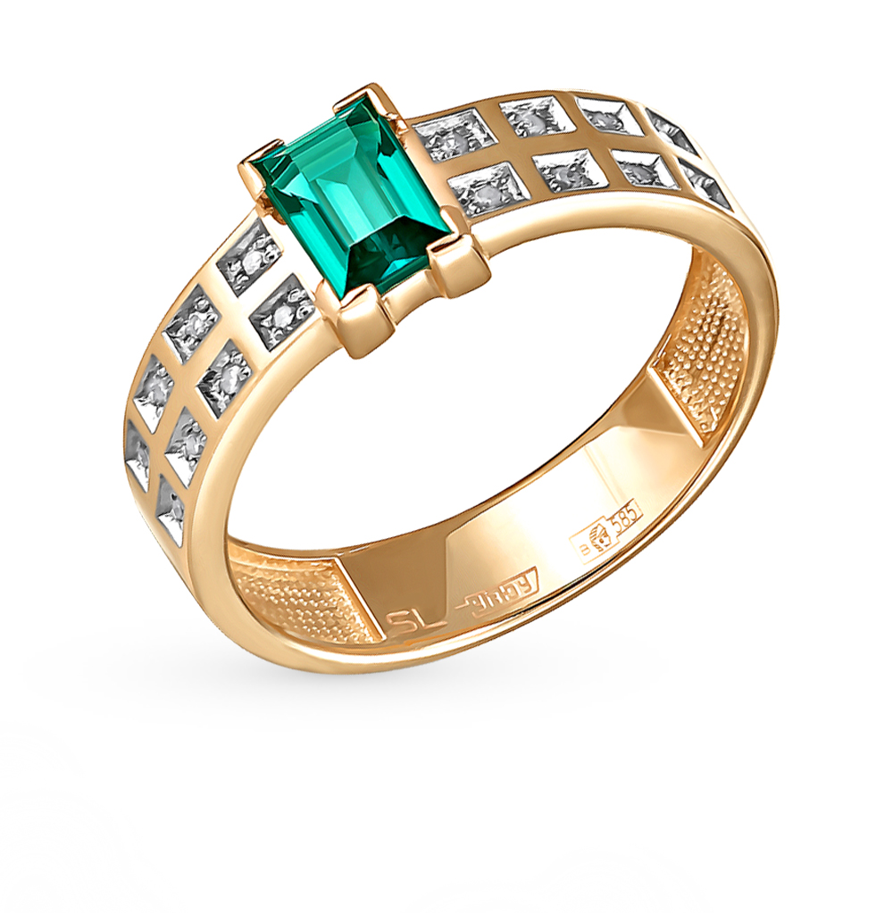 Золотое кольцо с изумрудом и бриллиантами в Нижнем Новгороде