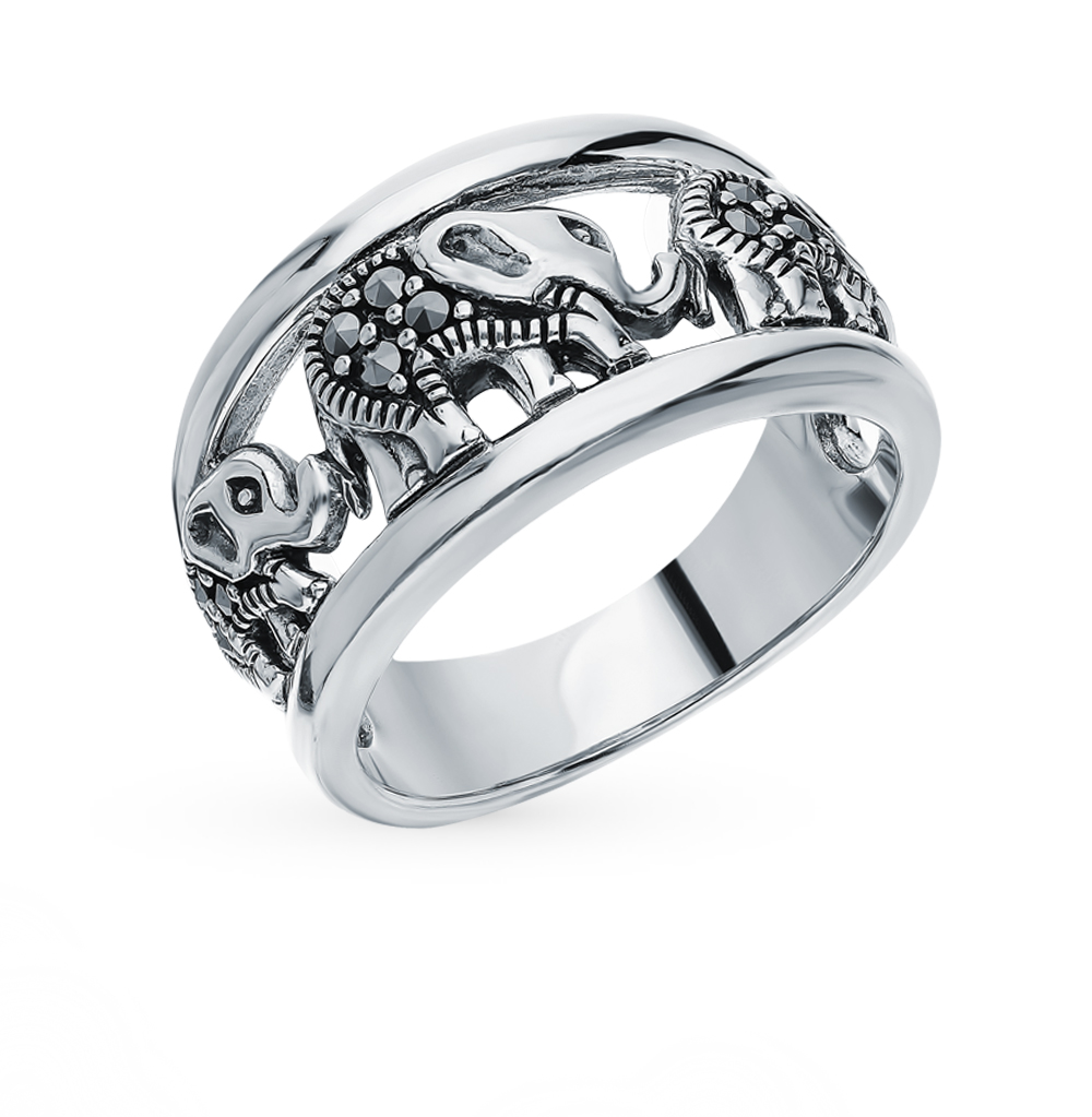 Серебряное кольцо с марказитами в Самаре