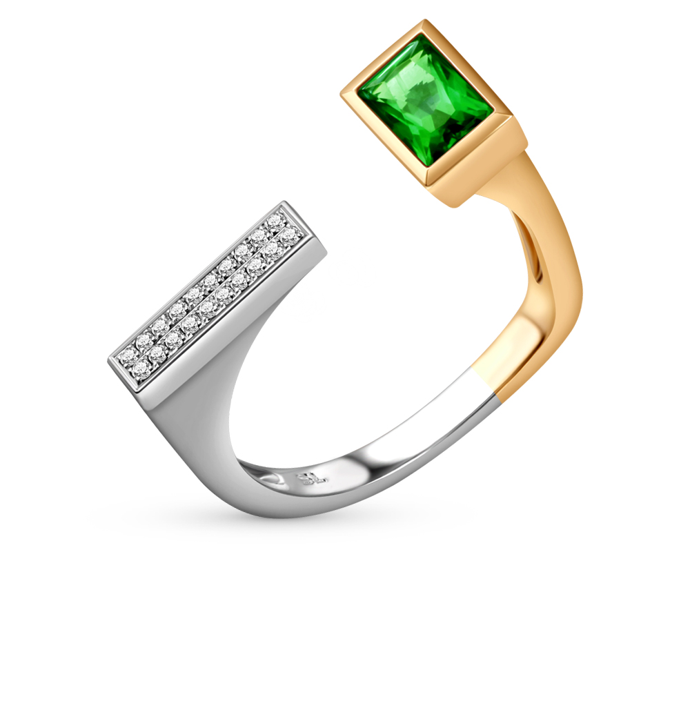 Золотое кольцо с турмалинами и бриллиантами в Краснодаре