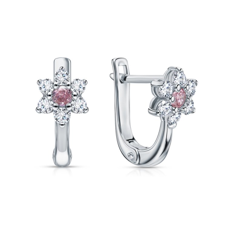 Серебряные серьги с фианитами